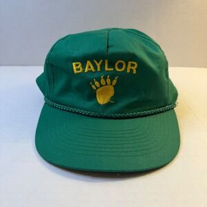 VTG Baylor University Bears Snapback Hat Green Gold Designer Pro Rope Cap NCAA